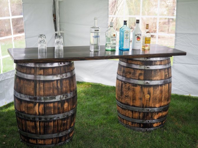 Rustic Whiskey Barrel Bar