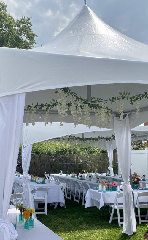 Beautiful wedding tent for rental catalog.