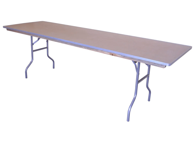 8-foot wood banquet table