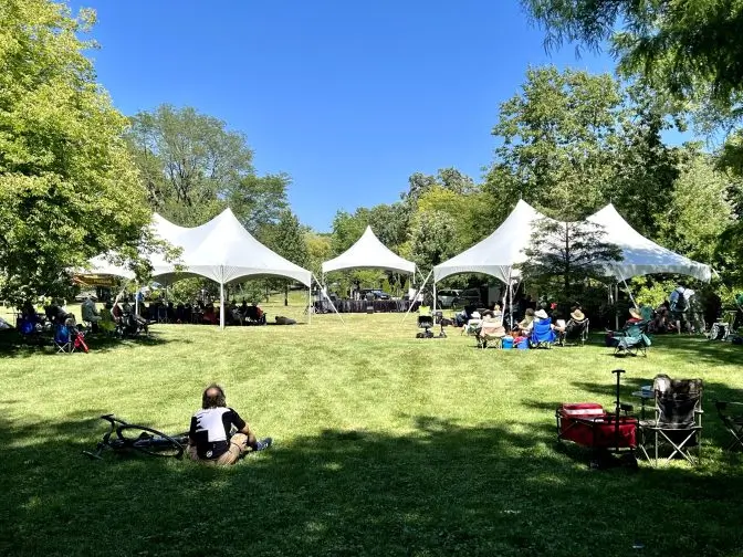 3 tents at a music festival