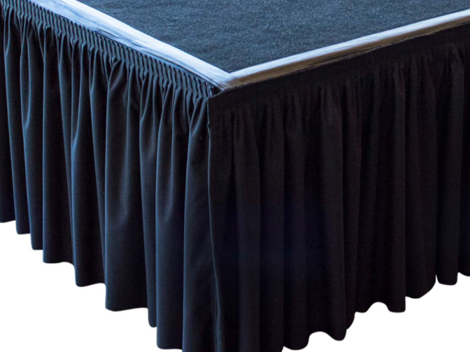 Black stage skirting